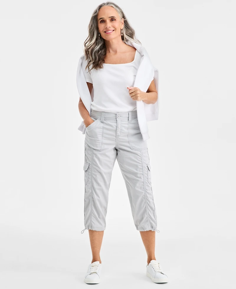 Style & Co Women's Mid-Rise Cargo Capri Pants, Exclusively at Macy's