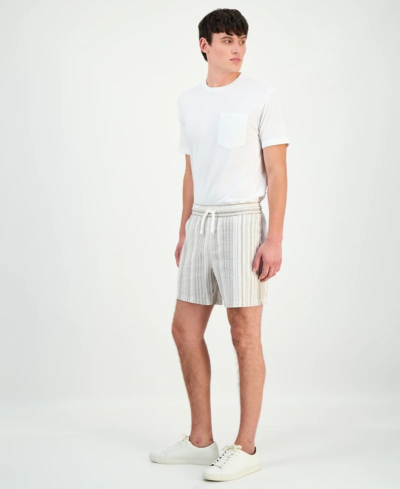 Sun + Stone Men's Chase Striped 6" Shorts, Macy's Exclusive