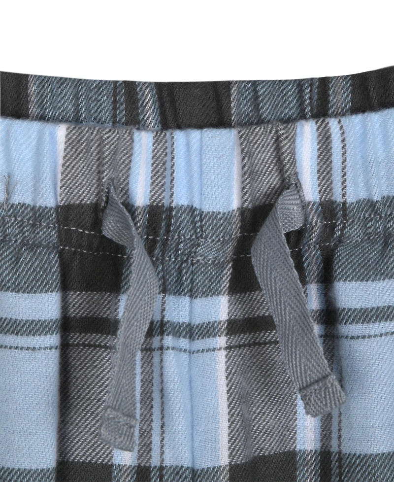 Max & Olivia Big Boy Pajama Set, With Plaid Pant and Solid Top
