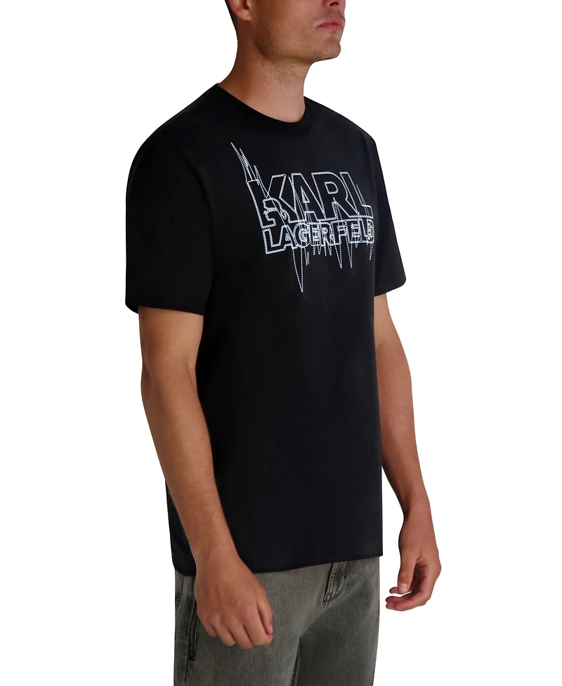 Karl Lagerfeld Paris Men's All-Over Stitch T-Shirt