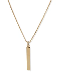 Dkny Gold-Tone Polished Long Bar Pendant Necklace