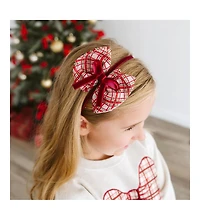 Sweet Wink Girls Christmas Plaid Layered Bow Headband