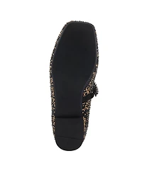 Azura Women's Kailyn Jeweled Slip-On Flats with Crystal-Encrusted Upper, Stretch Strap Pearls, Cushioned Insole, and Slip-Resistant Rubber Outsol