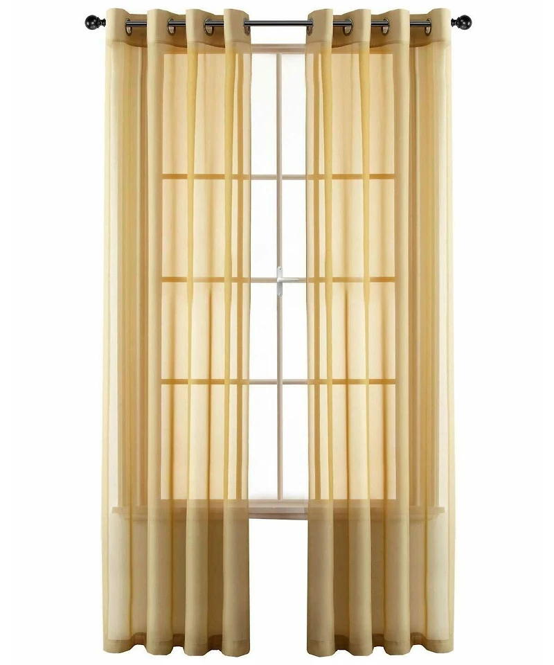 GoodGram Basic Home Grommet Top Sheer Single Window Curtain - 52 in. W x 90 L