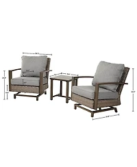 All-Aluminum Wicker Cushion Chat Set - 3 Pieces