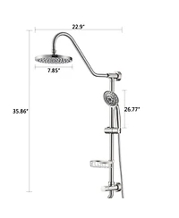 Rainsken 8-Inch Rain Shower Head with Handheld Shower System