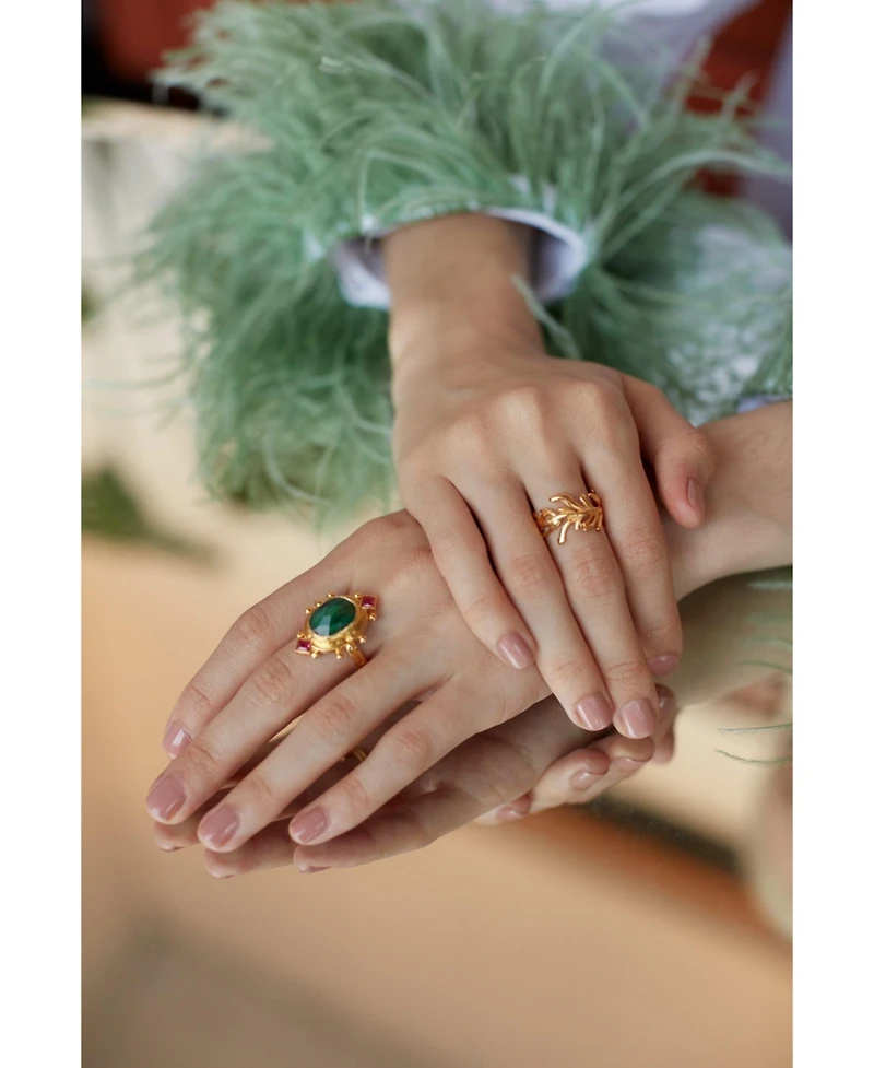 Ottoman Hands Raina Emerald and Crystal Ring