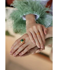 Ottoman Hands Raina Emerald and Crystal Ring