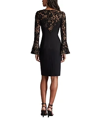 Tadashi Shoji Women's Lou Embroidered Crepe Bell Sleeve Dress