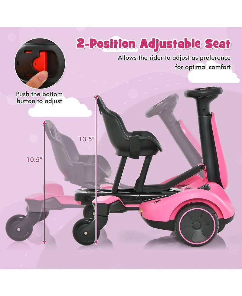 6V Kids Drift Car with 360° Spin, Adjustable Heights, and Music Function