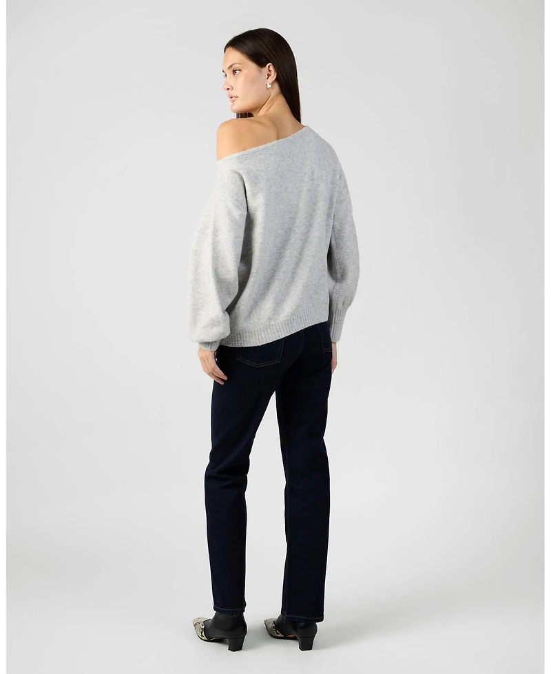 WeWoreWhat Women's Off The Shoulder Balloon Sleeve Sweater