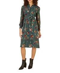 Yumi Women's Fox Print Shirt Midi Dress