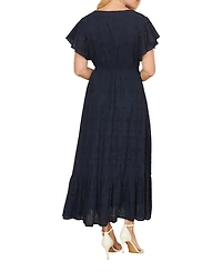 Yumi Women's Cotton Broderie Anglaise Wrap Midi Dress