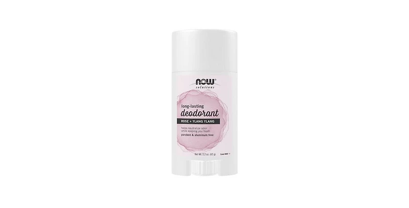 Now Foods Long Lasting Deodorant Stick, Rose + Ylang Ylang 2.2 Oz