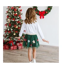 Sweet Wink Baby Girls Gingerbread Joy Sequin Christmas Tutu Skirt