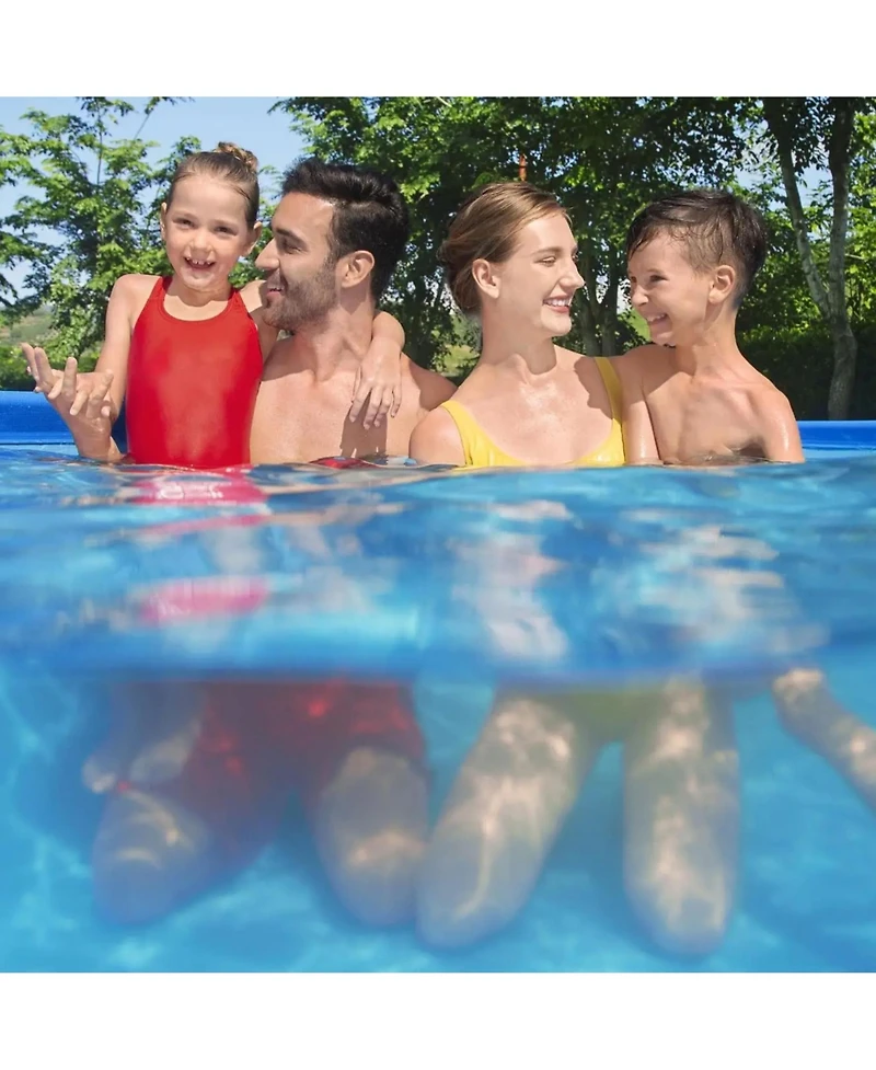 Bestway Steel Pro 13 Foot x 32 Inch Rectangular Above Ground Swimming Pool, Blue