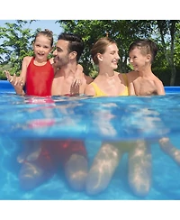 Bestway Steel Pro 13 Foot x 32 Inch Rectangular Above Ground Swimming Pool, Blue