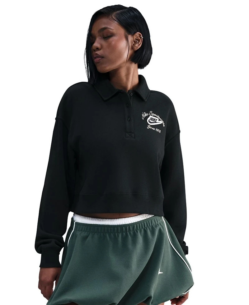 Nike Women's Phoenix Fleece Loose Collared Top