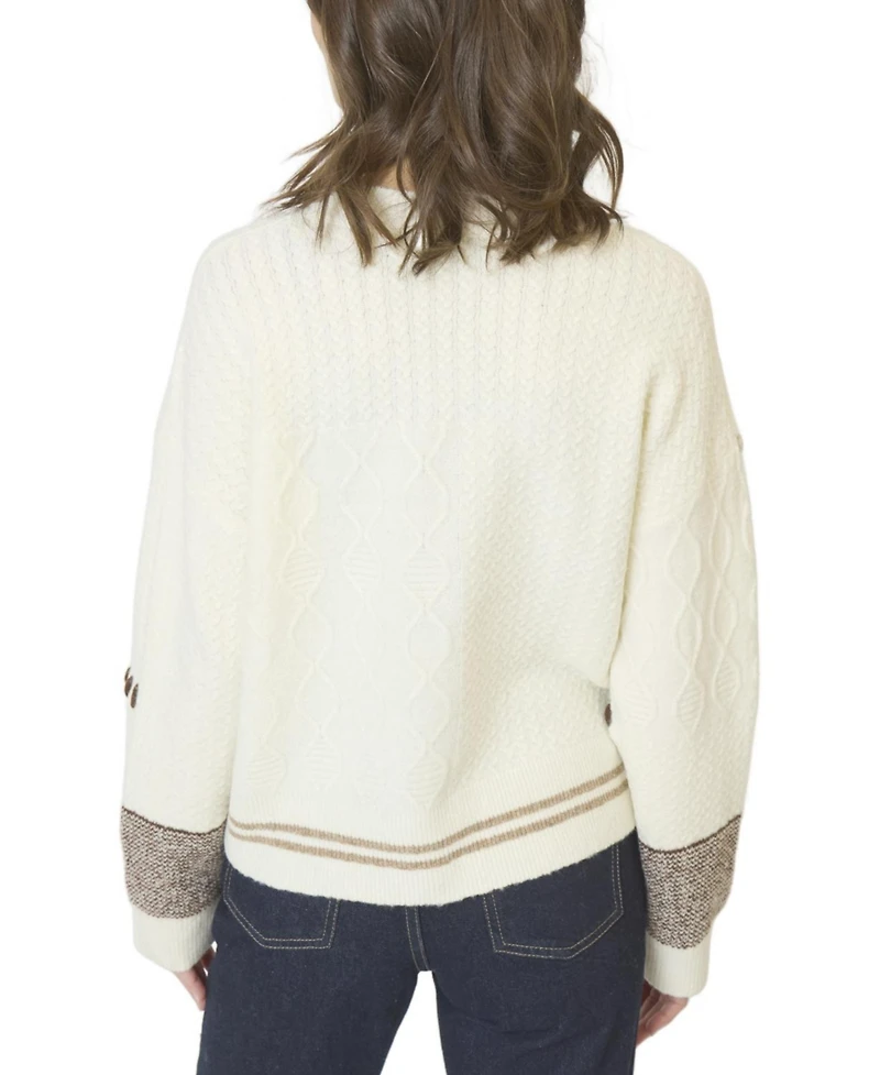 Central Park West Women's Patchwork Cropped Sweater