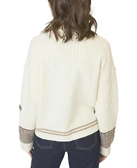 Central Park West Women's Patchwork Cropped Sweater