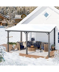 Aecojoy 14'X10' Hardtop Gazebo Outdoor Pergola Lean to Metal Pergolas