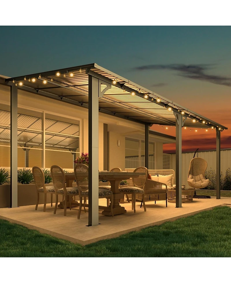 Aecojoy 16'x8' Wall Mounted Gazebos Pergola