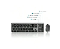 Wireless Keyboard And Mouse Combo-Full Size Slim Thin Wireless Keyboard Mouse With Numeric Keypad 2.4g Stable Connection Adjustable Dpi (Grey)