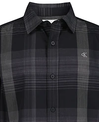 Calvin Klein Boys 8-20 Ck Intricate Plaid Long Sleeve Shirt