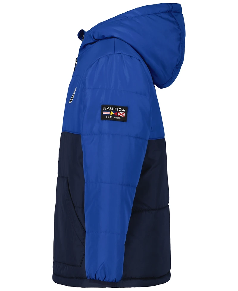 Nautica Boys 8-20 Colorblock Long Sleeves Puffer Jacket