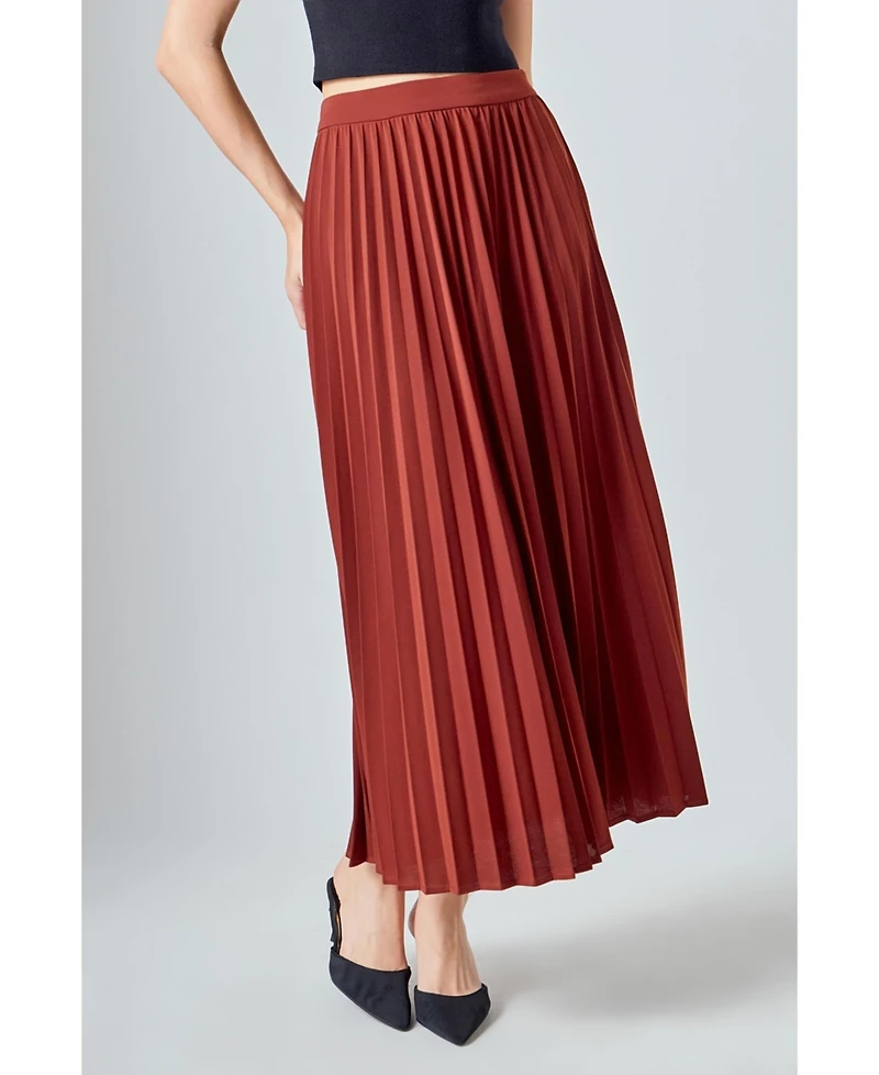 endless rose Women's Pleated Maxi Skirt