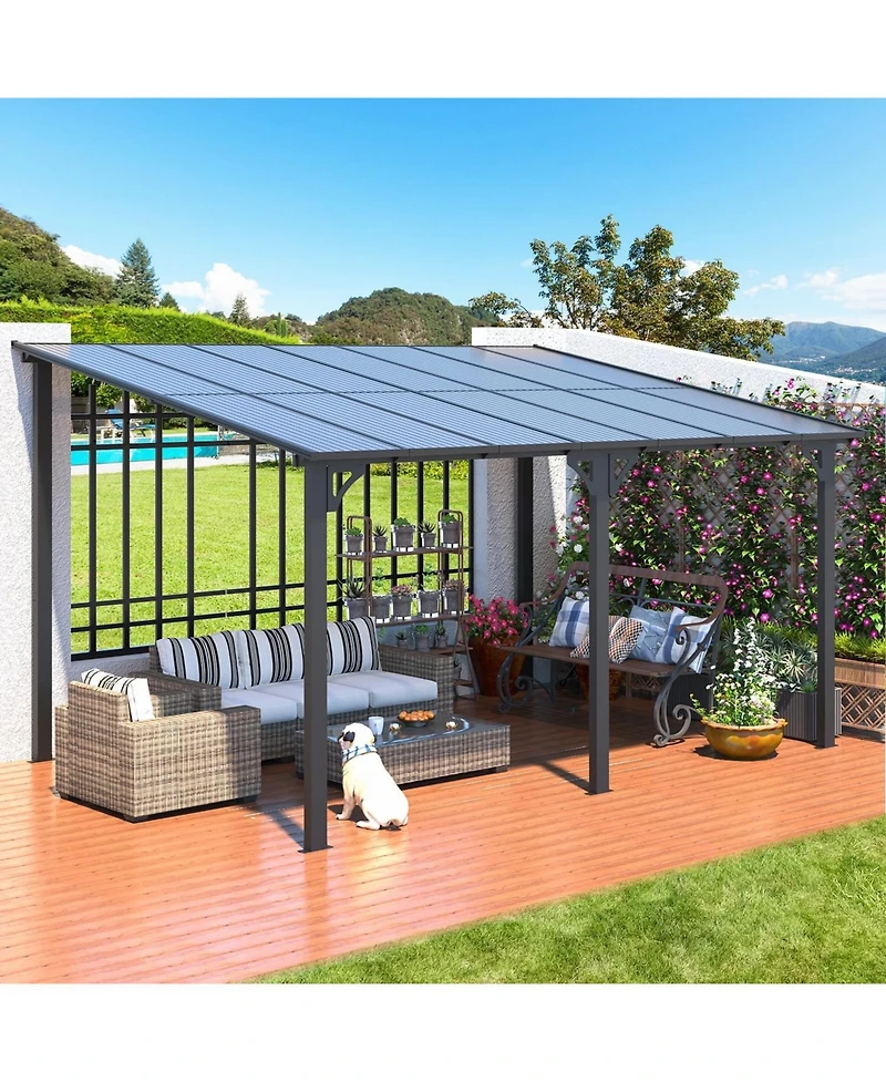 Aecojoy 14'x10' Wall Mounted Gazebos Pergola