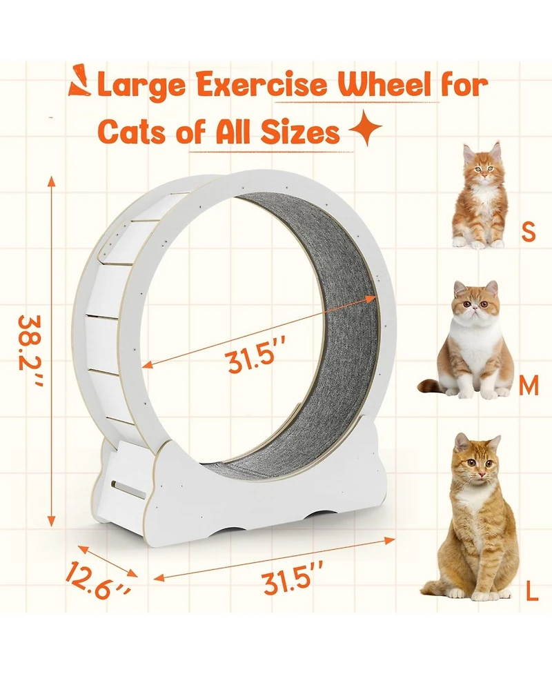 Aecojoy 35.8'' Cat Wheel for Indoor Cats