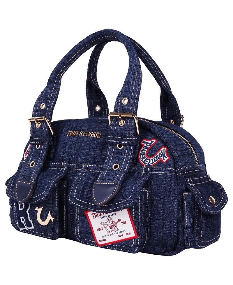 True Religion Multi-Patch Satchel