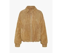 WeWoreWhat Women's Premium Suede Bomber Jacket