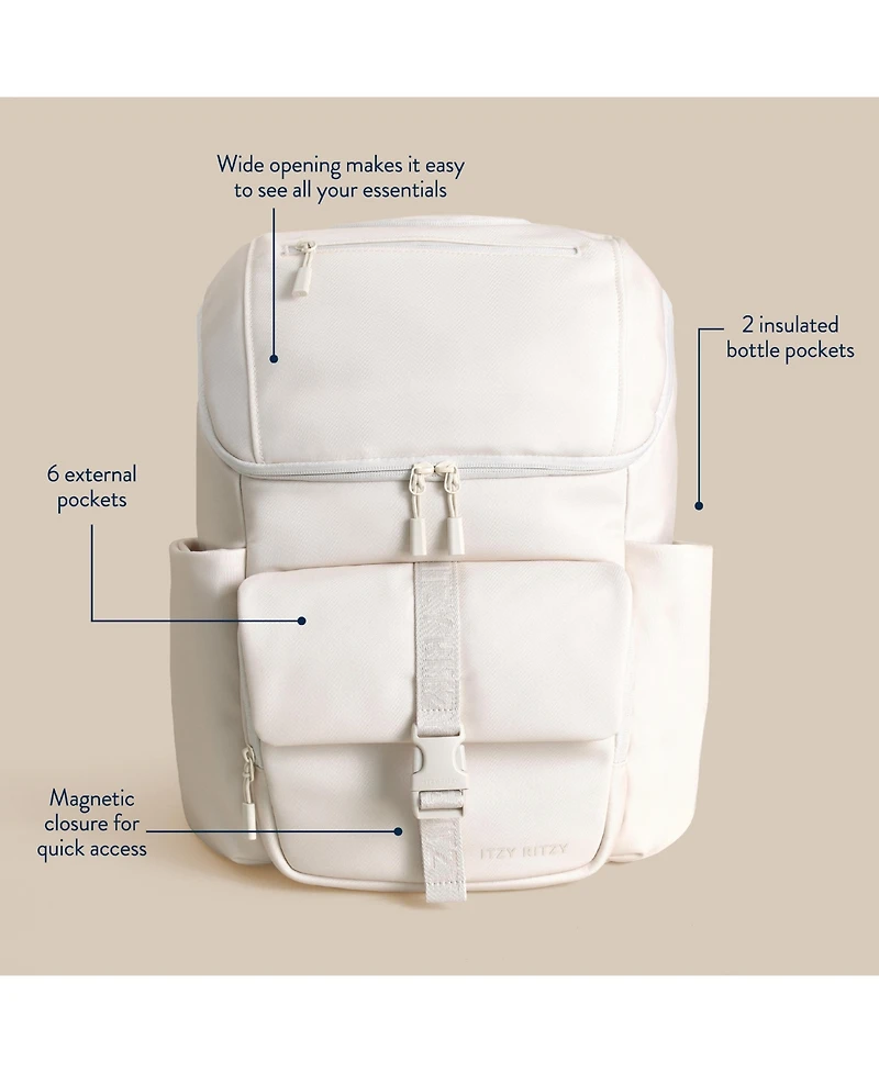 Itzy Ritzy Baby Belong Top Open Backpack Woven Chocolate