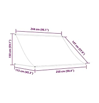 Awning Yellow and White Steel frame 98.4 x 59.1 in Retractable