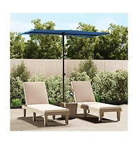 Garden Parasol Azure blue 100% polyester, aluminum Large