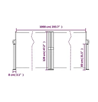 Retractable Side Awning Anthracite 100% polyester with Pu coating