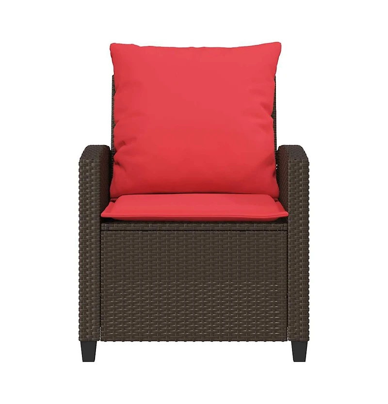 4 Piece Patio Sofa Set with Cushions Brown Poly Rattan
