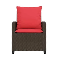 4 Piece Patio Sofa Set with Cushions Brown Poly Rattan