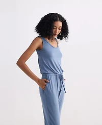Reistor Women's Relaxed Drawstring Jumpsuit in Blue