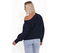 Petal and Pup Women's Ailis Off Shoulder Sweater - Navy Xl