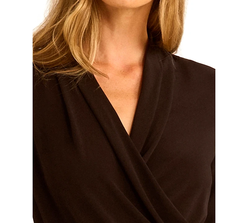 Vince Camuto Women's Long-Sleeve Faux-Wrap Top