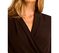 Vince Camuto Women's Long-Sleeve Faux-Wrap Top