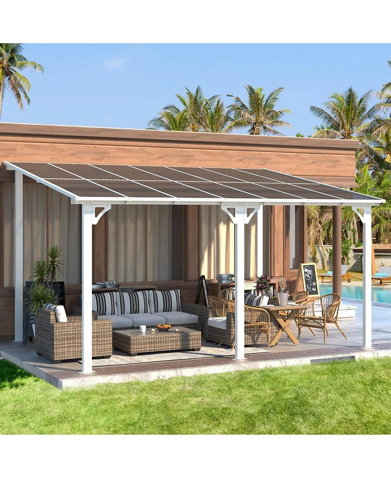 Aecojoy 20'x12' Wall Mounted Gazebos Pergola