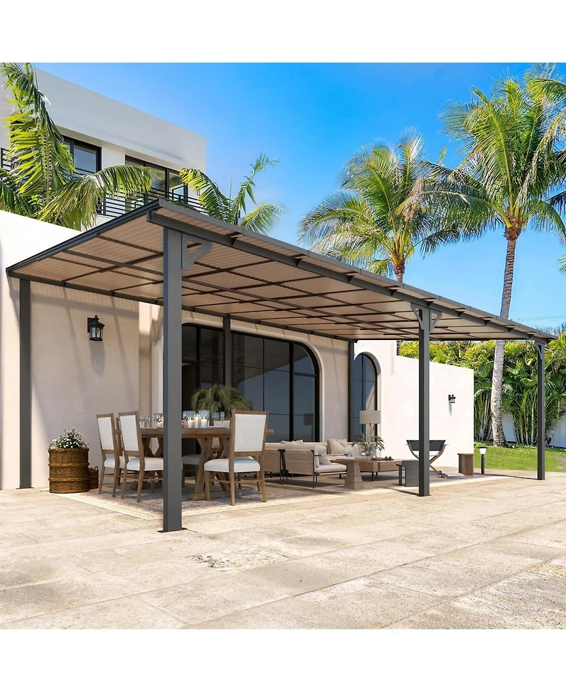 Aecojoy 20'x12' Wall Mounted Gazebos Pergola