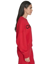 Calvin Klein Women's Performance Flocked Logo Pull-On Sweatshirt