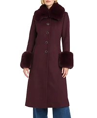 Vince Camuto Women's Single-Breasted Maxi Coat W/ Detachable Faux Fur