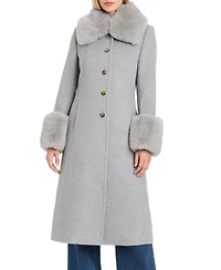 Vince Camuto Women's Single-Breasted Maxi Coat W/ Detachable Faux Fur