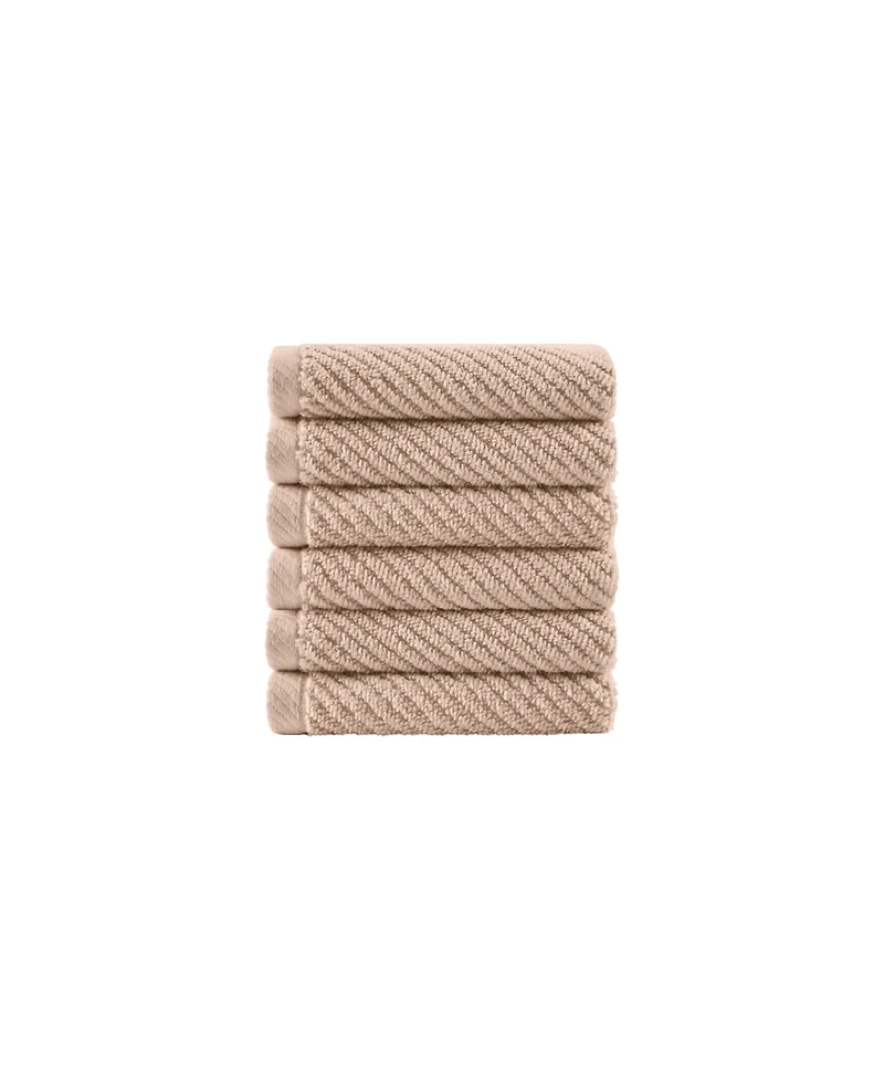 Madison Park Diagonal Ribbed Cotton 6-Pc. Washcloths Set